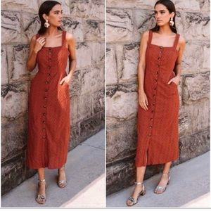 Böhme NWT Sleeveless Button-Down Midi Dress